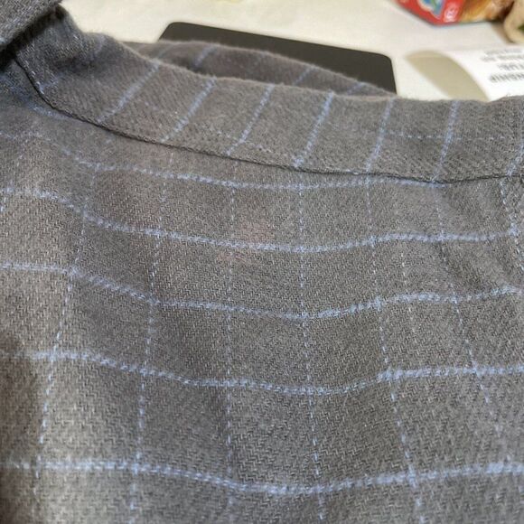 Vintage Five Brother  Plaid Flannel Long Sleeve Button Shirt Blue Made In USA - Picture 6 of 6